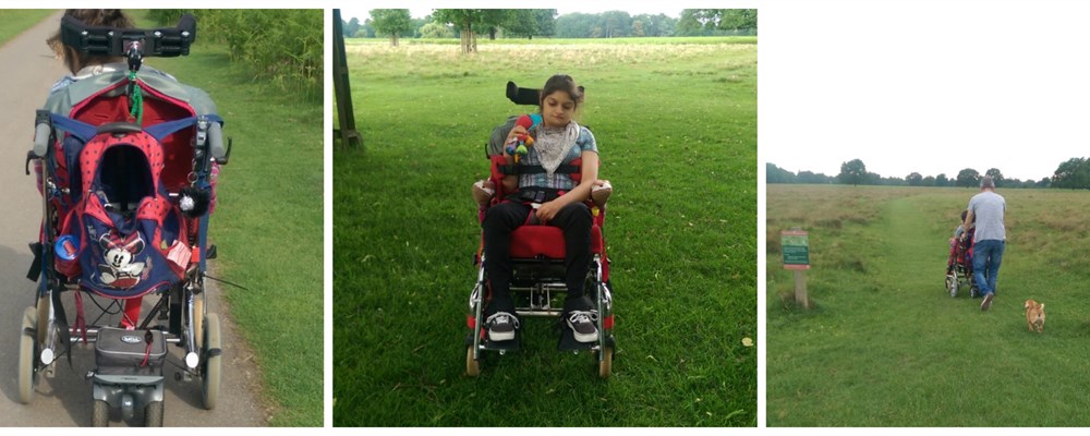 hannah Child in specialised wheelchair