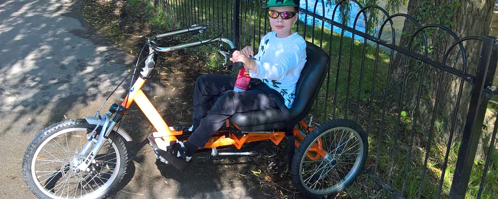 Child riding around in their trike