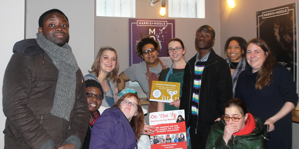 Group of young people in Harris + Hoole coffee shop