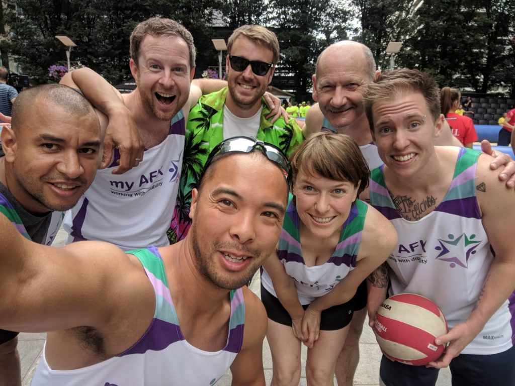 Team of beach volleyball players in my AFK uniform