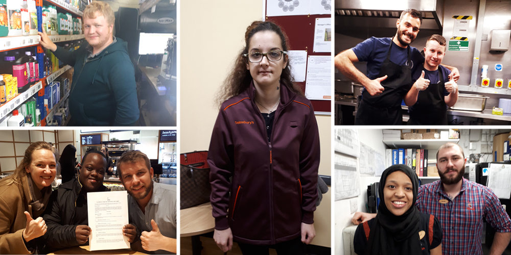 collage of young people at work